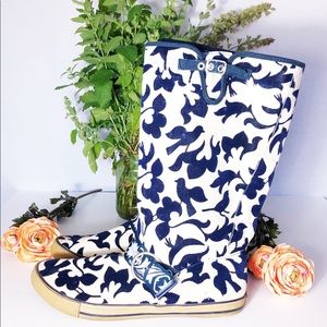 Blue Velvet Canvas Sugar Boots.